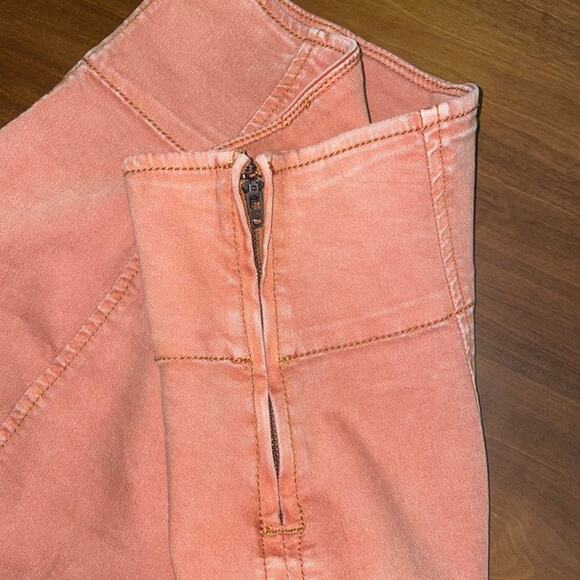 Free People Faded Cotton Pencil Mini Skirt – Burnt Orange, Size 2 - Picture 3 of 8